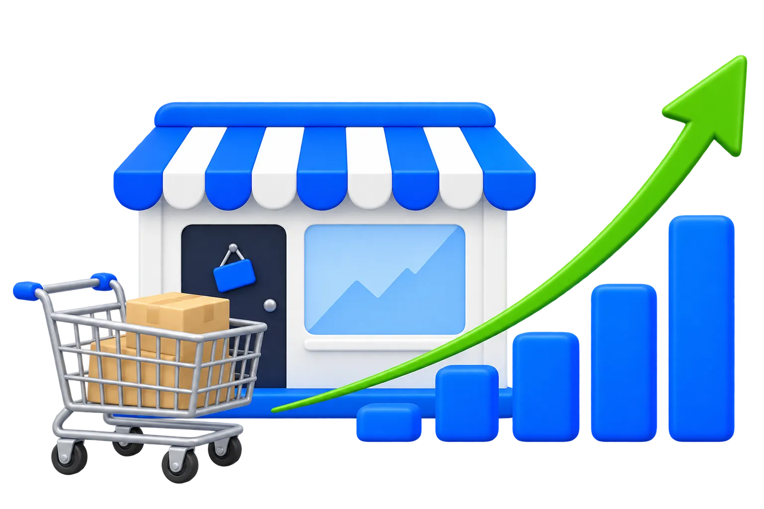eBay 3D Storefront and Shopping Cart Scene