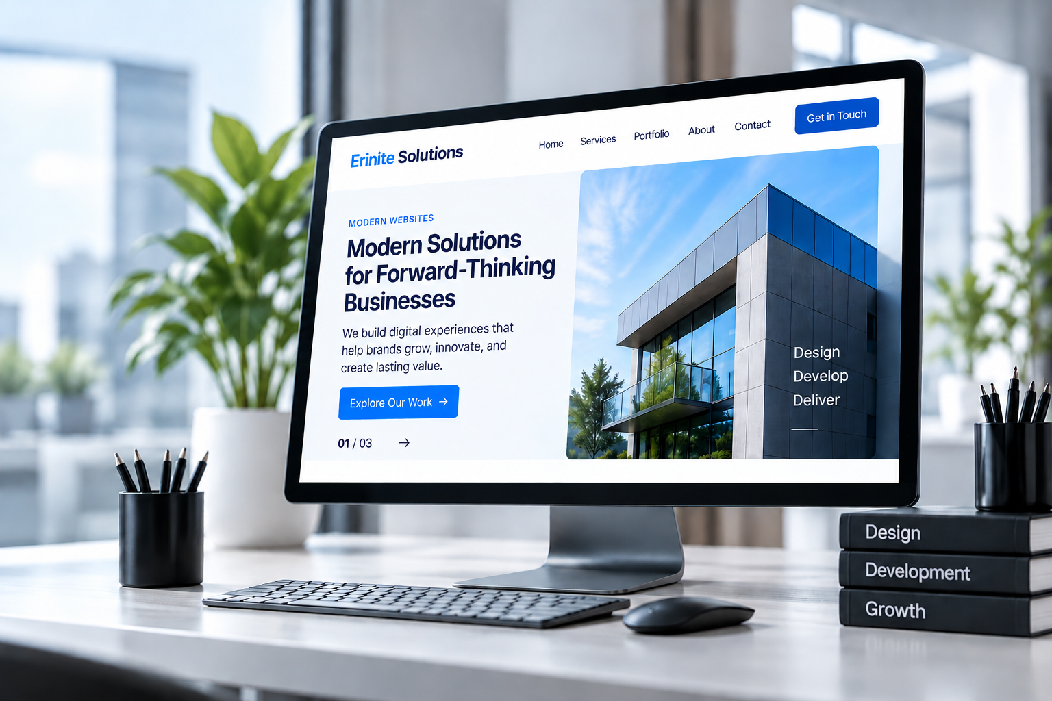 Erinite Web Development Solutions Desktop Workspace