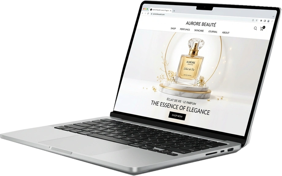 eCommerce Luxury Fragrance Website on Laptop
